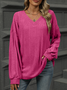 Women's Long Sleeve Tee T-shirt Spring/Fall Plain V Neck Daily Going Out Casual Top