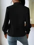 Women's Long Sleeve Blouse Spring/Fall Plain V Neck Daily Going Out Casual Top