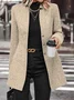 Women's Spring/Fall Outerwear Casual Woolen Plain Long Sleeve Wrap Jacket