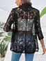 Women's Spring/Fall Outerwear Casual Plain Lace Shawl Jacket