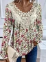 Women's Long Sleeve Blouse Spring/Fall Floral Lace Jersey Daily Going Out Casual Top