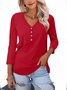 Women's Long Sleeve Tee T-shirt Spring/Fall Plain V Neck Daily Going Out Casual Top