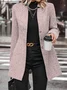 Women's Spring/Fall Outerwear Casual Woolen Plain Long Sleeve Wrap Jacket