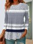 Women's Long Sleeve Tee T-shirt Spring/Fall Striped Jersey Crew Neck Daily Going Out Casual Top