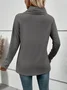 Women's Long Sleeve Blouse Spring/Fall Plain Buckle Knitted Cross Neck Daily Going Out Casual Top