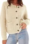 Women's Casual Spring/Fall Plain Wool/Knitting Buckle Cardigan