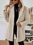 Women's Autumn Outerwear Casual Fluff/Granular Fleece Fabric Plain Long Sleeve Hoodie Jacket