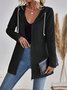 Women's Spring/Fall Outerwear Casual Zipper Plain Long Sleeve Hoodie Jacket