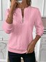 Jacquard Casual Plain Loose Sweatshirt