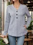 Women's V Neck Plain Casual Spring/Fall Long Sleeve Sweatshirt