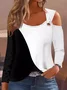 Women's Long Sleeve Blouse Spring/Fall Floral Knitted Crew Neck Daily Going Out Casual Top