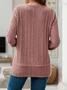 Women's Cross Neck Plain Casual Spring/Fall Long Sleeve Sweatshirt