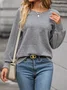 Women's Crew Neck Plain Casual Spring/Fall Long Sleeve Sweatshirt