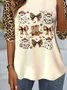 Women's Long Sleeve Tee T-shirt Spring/Fall Leopard Jersey Crew Neck Daily Going Out Casual Top