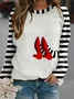 Women's Crew Neck Striped Vintage Spring/Fall Long Sleeve Sweatshirt