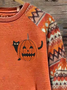 Women's Crew Neck Halloween (pumpkin) Printing Vintage Spring/Fall Long Sleeve Sweatshirt