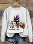 Women's Crew Neck Cat Printing Vintage Spring/Fall Long Sleeve Sweatshirt