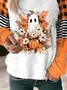 Women's Crew Neck Geometric Casual Spring/Fall Long Sleeve Sweatshirt