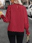 Women's Long Sleeve Blouse Spring/Fall Polka Dots Lotus Leaf Collar Daily Going Out Casual Top