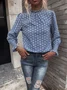 Women's Long Sleeve Blouse Spring/Fall Polka Dots Lotus Leaf Collar Daily Going Out Casual Top