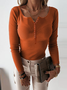 Women's Spring/Fall Plain Casual Long Sleeve Crew Neck Yarn/Wool Yarn Sweater