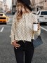 Women's Long Sleeve Blouse Spring/Fall Polka Dots Lotus Leaf Collar Daily Going Out Casual Top