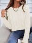 Women's Spring/Fall Plain Casual Long Sleeve Crew Neck Yarn/Wool Yarn Sweater