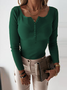 Women's Spring/Fall Plain Casual Long Sleeve Crew Neck Yarn/Wool Yarn Sweater