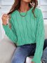 Women's Spring/Fall Plain Casual Long Sleeve Crew Neck Yarn/Wool Yarn Sweater