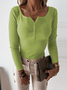 Women's Spring/Fall Plain Casual Long Sleeve Crew Neck Yarn/Wool Yarn Sweater