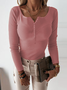 Women's Spring/Fall Plain Casual Long Sleeve Crew Neck Yarn/Wool Yarn Sweater