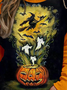 Women's Crew Neck Halloween (pumpkin) Printing Vintage Spring/Fall Long Sleeve Sweatshirt