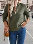 Women's Spring/Fall Outerwear Casual Zipper Plain Long Sleeve Jacket