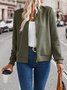 Women's Spring/Fall Outerwear Casual Zipper Plain Long Sleeve Jacket