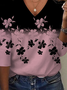 Women's Long Sleeve Tee T-shirt Spring/Fall Floral Jersey V Neck Daily Going Out Casual Top