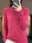 Women's Spring/Fall Plain Casual Long Sleeve Mock Neck Wool/Knitting Sweater