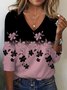 Women's Long Sleeve Tee T-shirt Spring/Fall Floral Jersey V Neck Daily Going Out Casual Top