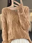 Women's Spring/Fall Plain Casual Long Sleeve Crew Neck Wool/Knitting Sweater