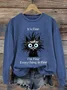 Women's Crew Neck Cat Vintage Spring/Fall Long Sleeve Sweatshirt