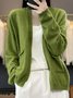 Women's Casual Spring/Fall Plain Wool/Knitting Pocket Stitching Cardigan