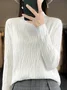 Women's Spring/Fall Plain Casual Long Sleeve Mock Neck Wool/Knitting Sweater