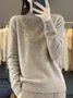 Women's Hot Drilling Spring/Fall Plain Casual Long Sleeve Crew Neck Wool/Knitting Sweater