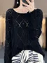 Women's Spring/Fall Plain Casual Long Sleeve Crew Neck Wool/Knitting Sweater