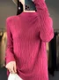 Women's Spring/Fall Plain Casual Long Sleeve Mock Neck Wool/Knitting Sweater