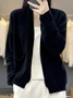 Women's Casual Spring/Fall Plain Wool/Knitting Pocket Stitching Cardigan