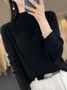 Women's Spring/Fall Plain Casual Long Sleeve Mock Neck Wool/Knitting Sweater