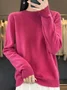 Women's Spring/Fall Plain Casual Half Sleeve Crew Neck Wool/Knitting Sweater