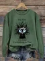 Women's Crew Neck Cat Vintage Spring/Fall Long Sleeve Sweatshirt