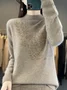 Women's Hot Drilling Spring/Fall Plain Casual Long Sleeve Crew Neck Wool/Knitting Sweater