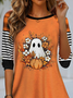 Women's Long Sleeve Tee T-shirt Spring/Fall Striped Jersey Crew Neck Daily Going Out Casual Top